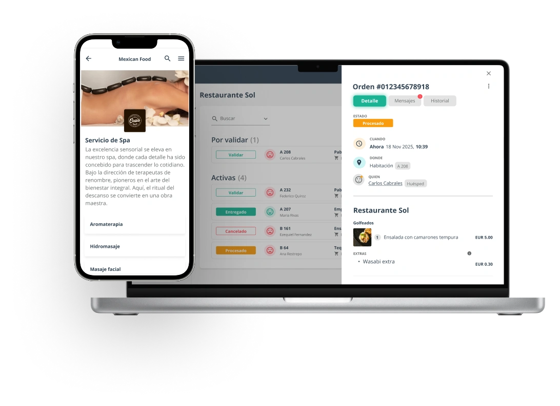 Servicios comerciales - Sistema GuestHub